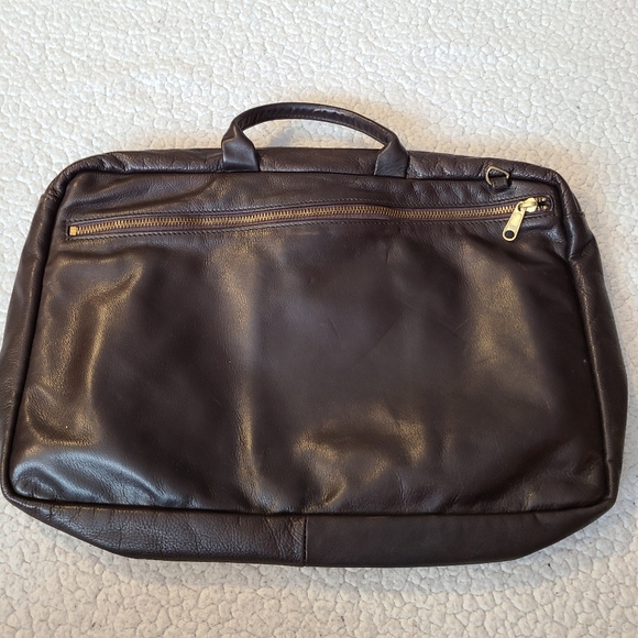Mowen Leather Designs brown laptop bag - Picture 1 of 10